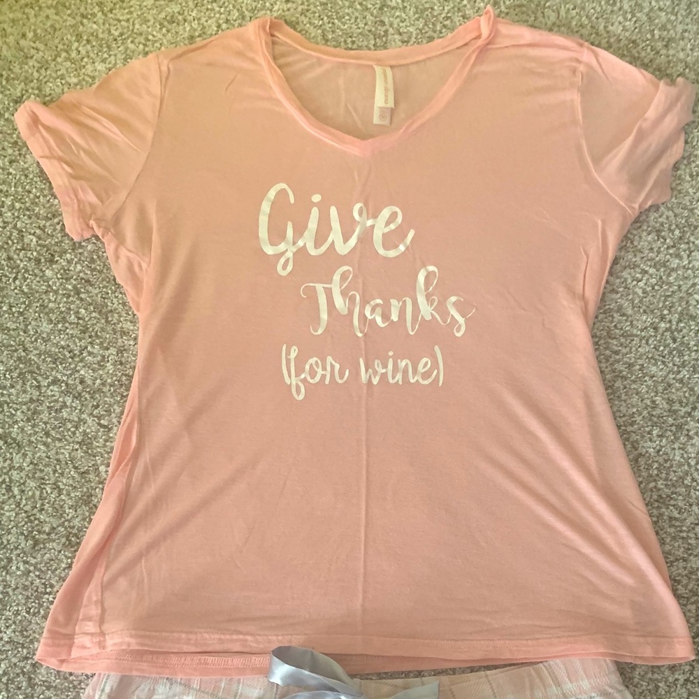 🎈3 for $14🎈Wine lover pajama set Give Thanks For Wine